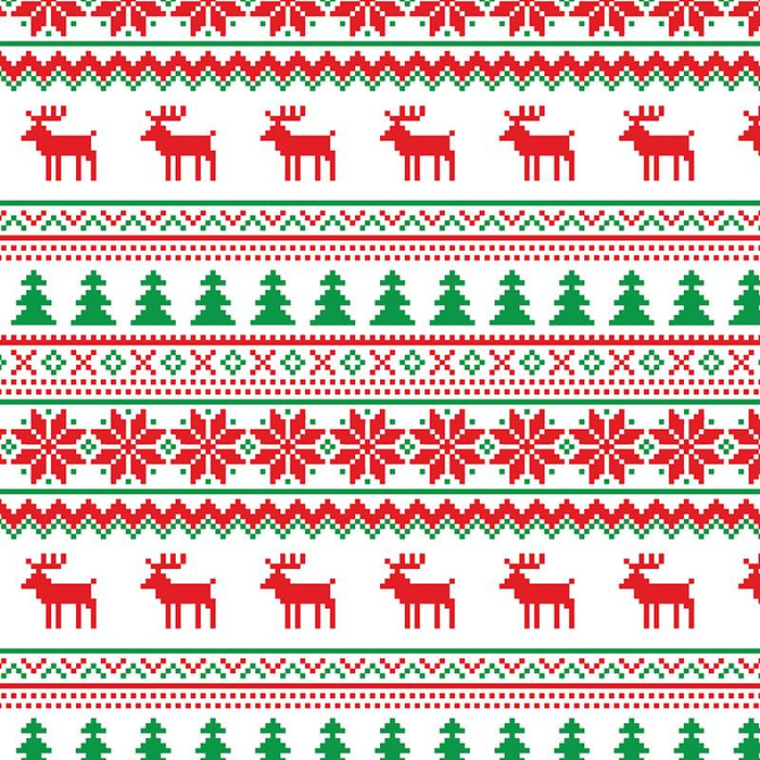 REINDEERS PAT. 2 / red- green - Cotton woven fabric