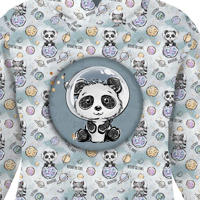 KID'S HOODIE (ALEX) - SPACE CUTIES pat. 12 (CUTIES IN THE SPACE) - looped knit fabric (110/116)