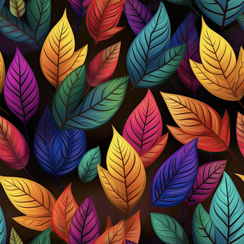 RAINBOW LEAVES PAT. 2 - Hydrophobic brushed knit