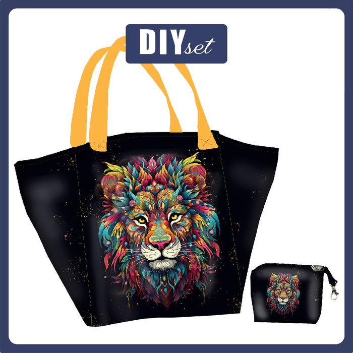 Taška XL s sáčkem 2 v 1 - COLORFUL LION - sada siti