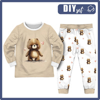 CHILDREN'S PAJAMAS " MIKI" - VALENTINE'S DAY / BEAR - sewing set (134/140)