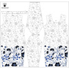 PENCIL DRESS (ALISA) - FLOWERS (pattern no. 5 navy) / white - sewing set S