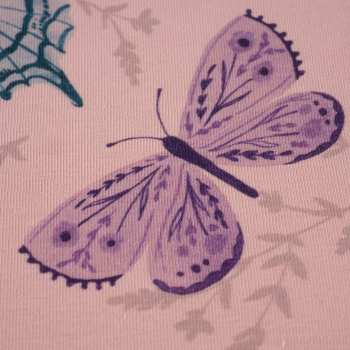 BUTTERFLIES PAT. 5 (PURPLE BUTTERFLIES) / B-05 rose quartz - Single Jersey 