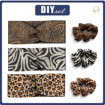 HEADBAND AND HAIR ELASTIC 3KPL - PATTERN 2 - sewing set 1/3