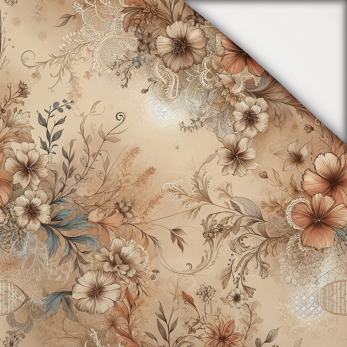 PASTEL FLOWERS WZ. 25 - lehký, česaný úplet