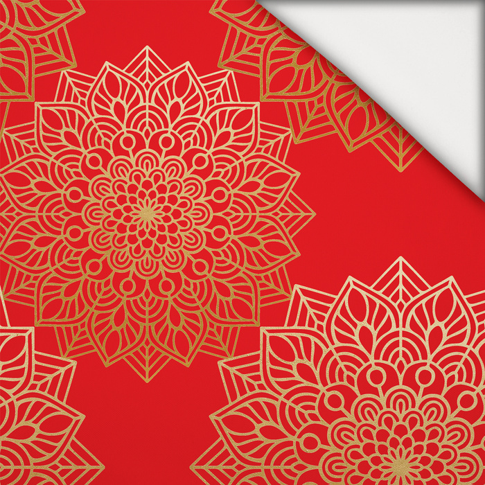 MANDALA wz. 5 / czerwony - lekka dzianina drapana