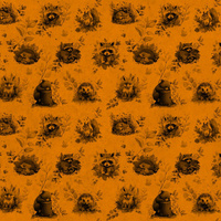 AUTUMN ANIMALS / mustard - looped knit fabric with elastane ITY