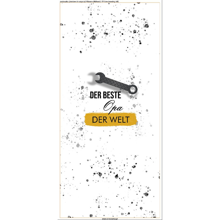 KISSEN 45x45 - DER BESTE OPA DER WELT / Schraubenschlüssel - Baumwoll Webware - Nähset