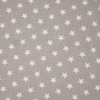 WHITE STARS / grey - Cotton woven fabric