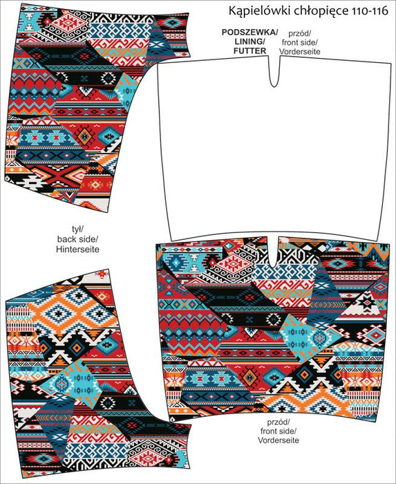 Jungen Badehose - INDIANER MOSAIK - Nähset