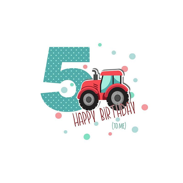 5ST BIRTHDAY / TRACTOR - SINGLE JERSEY PANEL