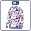 WOMEN'S SWEATSHIRT (HANA) BASIC - WILD ROSE FLOWERS PAT. 1 (BLOOMING MEADOW) - looped knit fabric - L
