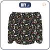 Bardot neckline blouse (SOFIA) - PASTEL FLOWERS / black - sewing set S