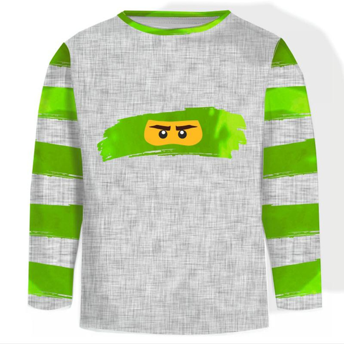 LONGSLEEVE - GREEN NINJA pat. 2 - single jersey (146/152)