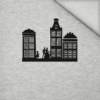 DAS KLEINE MÄDCHEN MIT DEN SCHWEFELHÖLZERN- M-01 melange hellgrau- Paneel Sommersweat