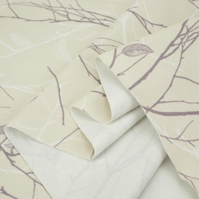 BIRDS / beige - single jersey with elastane TE210