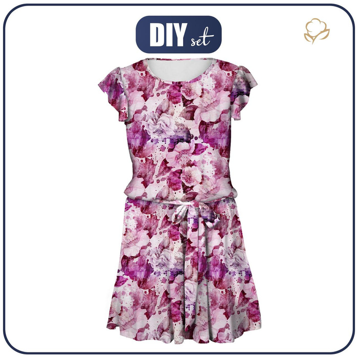 DRESS "EMMA" - PINK PARADISE PAT. 2 - Viscose jersey with elastane L