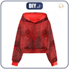 Cropped hoodie (IDA) - RED LACE - sewing set - M