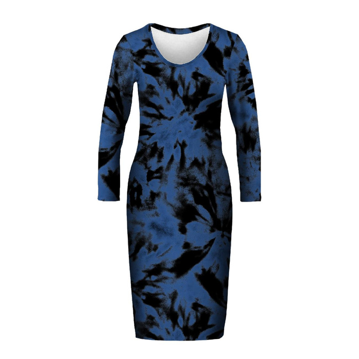 PENCIL DRESS (ALISA) - BATIK pat. 1 / classic blue - sewing set