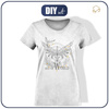T-SHIRT DAMSKI - WODNY ŚWIAT / szary - zestaw do uszycia XXXL