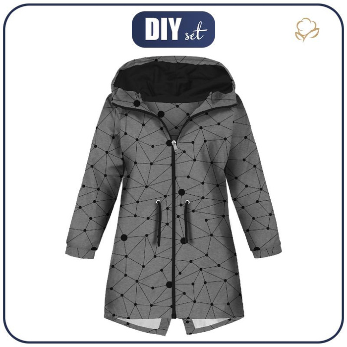 PARKA DZIECIĘCA (ARIEL) - PAJĘCZYNA  / eko melanż - softshell (110/116)