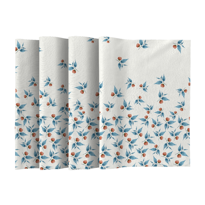 NAPKINS AND RUNNER - BLUE LEAVES pat. 2 - sewing set