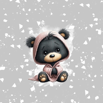 WINTER ANIMALS wz.12 - panel (60cm x 50cm) Hydrophobic brushed knit