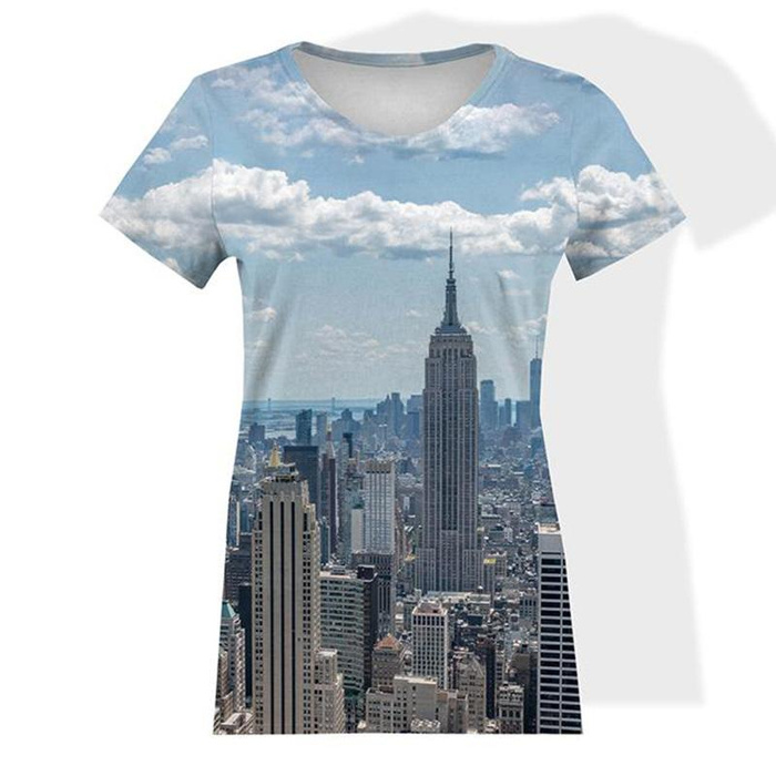 T-SHIRT DAMSKI - NEW YORK - single jersey XXL