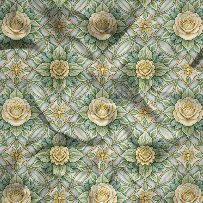 Stained Garden wz. 9 (FLOWERS) - Baumwoll Musselin