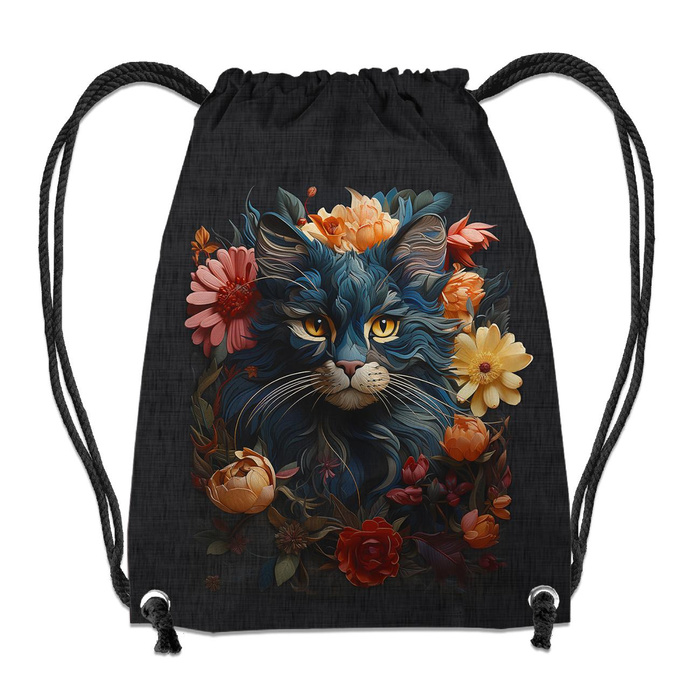 TURNBEUTEL - ANIMALS MANDALA wz.7 (cat) - klein
