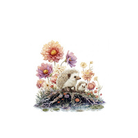 HEDGEHOG FAMILY - PANEL (60cm x 50cm)