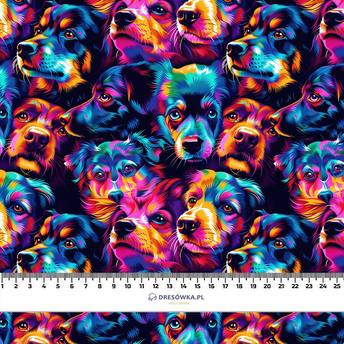 COLORFUL DOGS  mini - tkanina wodoodporna