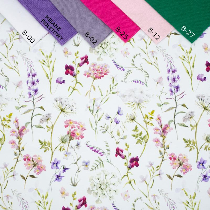 PASTELL BLUMEN - SP250 French Terry mit Elasthan