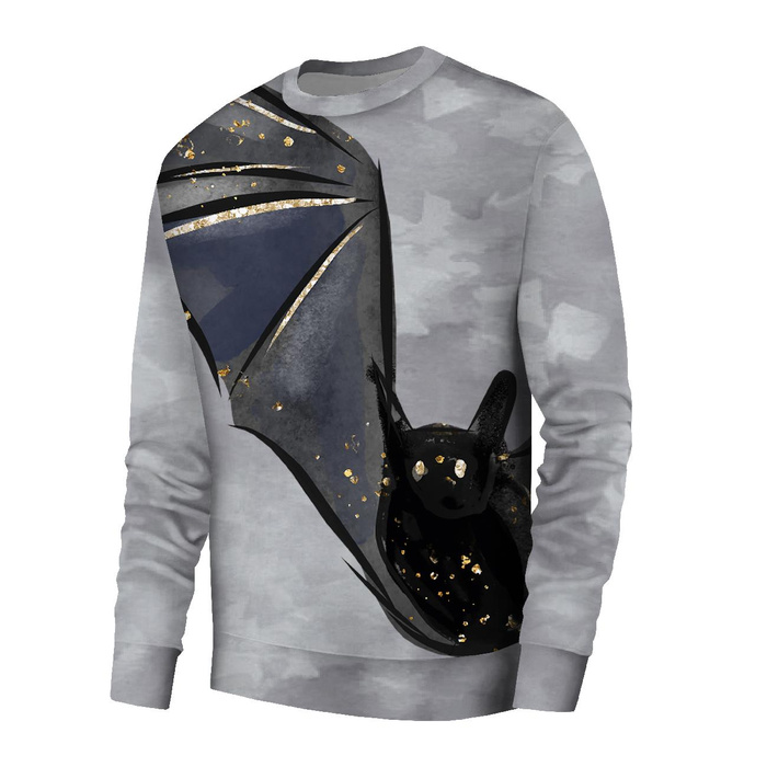 BASIC HERREN SWEATSHIRT (OREGON) - FLEDERMAUS / CAMOUFLAGE m. 2 / grau - Nähset S