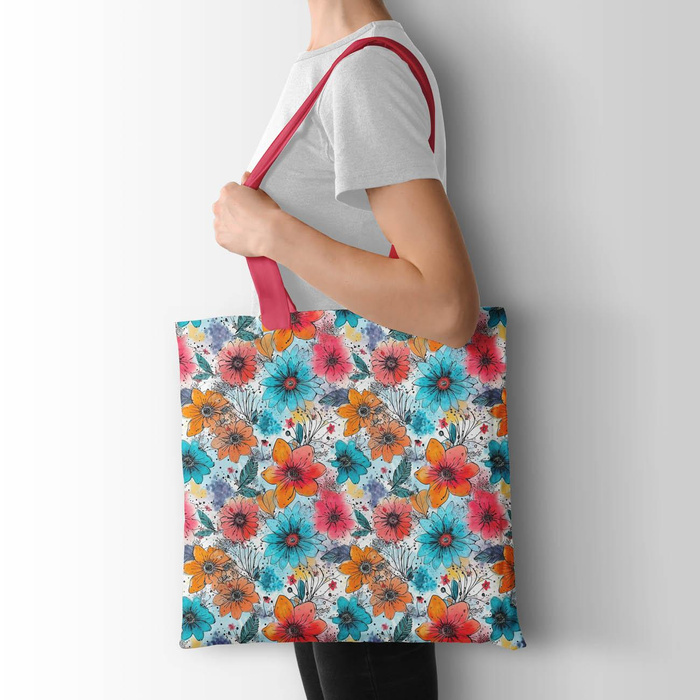 WATER-COLOR FLOWERS pat. 5 - brushed knitwear with elastane ITY