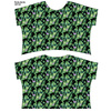 FLIMSY OVERSIZE BLOUSE "ELENA" - LEAVES AND INSECTS PAT. 4 (TROPICAL NATURE) / black - sewing set