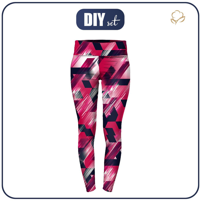 THERMO LEGGINSY DAMSKIE (GRETA) - CYBER PINK - zestaw do uszycia XXXL