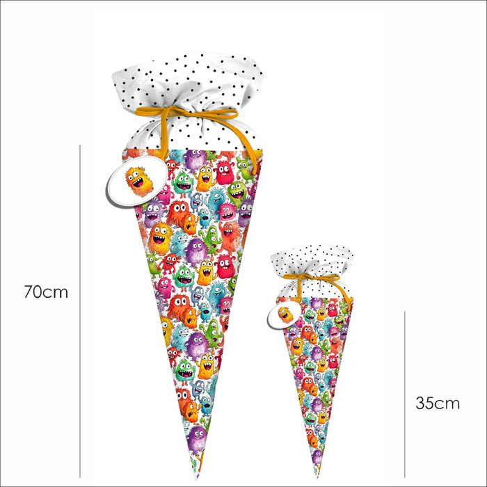 First Grade Candy Cone - FUNNY MONSTERS PAT. 3 - big
