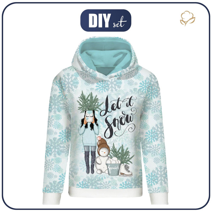 CLASSIC WOMEN’S HOODIE (POLA) - LET IT SNOW PAT. 2 (WINTER IN THE CITY) - looped knit fabric - L