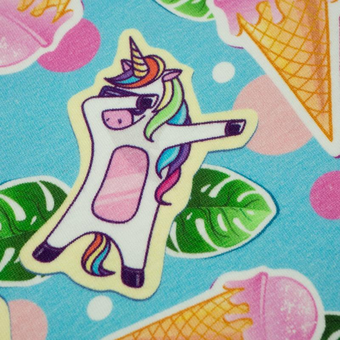 UNICORNS AND ICE CREAM / light blue - Viskose-Jersey WE210