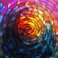 STAINED GLASS WZ.3 - panel (60cm x 50cm) - Welur tapicerski
