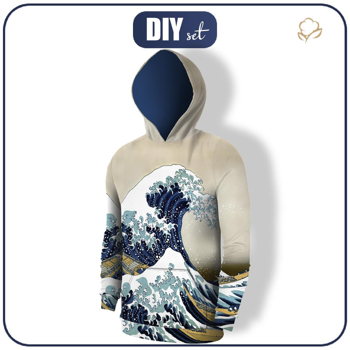 PÁNSKÁ MIKINA S KAPUCÍ (COLORADO) - Velká vlna u pobřeží Kanagawy (Hokusai Katsushika) - Sada šití XL