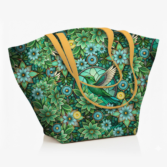 Stained Garden wz. 15 (FLOWERS) - panel (60cm x 50cm) - Welur tapicerski