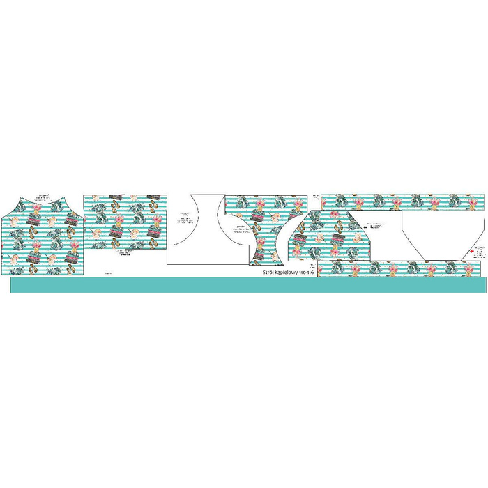 Girl's swimsuit - SUMMER FASHION / STRIPES - 110-116