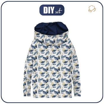 BLUZA DAMSKA (FURIA) NIETOPERZ Z KOMINEM - RETRO FLOWERS wz. 5 - dzianina pętelkowa  XXL