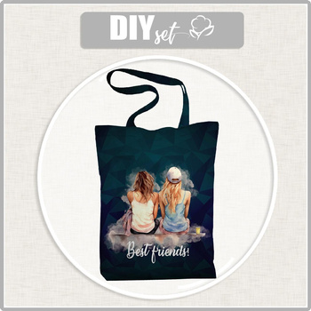 SHOPPER KABELKA - BEST FRIENDS - voděodolná tkanina - Sada šití