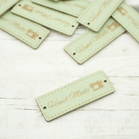 Hand Made Label - Nähmaschine 1,5x4 cm - lime cream