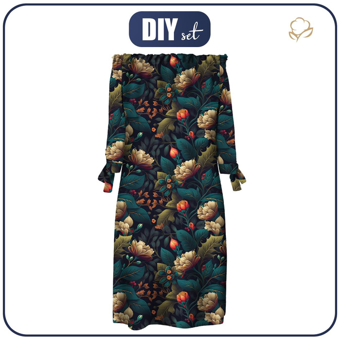 ŠATY "CARMEN" - FLOWERS wz.22 - krep XS