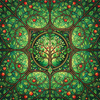 Stained Garden wz. 16 - panel (60cm x 50cm) - Welur tapicerski