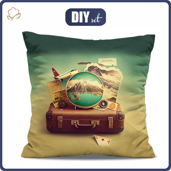 PODUSZKA 45X45 - TRAVEL TIME WZ. 2 - panel przód + tył